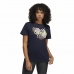 Dames-T-Shirt met Korte Mouwen Adidas Farm Print Graphic Donkerblauw