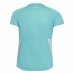 Child's Short Sleeve T-Shirt Adidas Aeroready Three Stripes Aquamarine