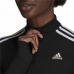 T-shirt damski z długim rękawem  Zíper 3/4 Adidas Hyperglam Czarny
