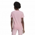 Camisola de Manga Curta Mulher Adidas Loungewear Essentials Slim Logo Cor de Rosa