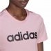 Camisola de Manga Curta Mulher Adidas Loungewear Essentials Slim Logo Cor de Rosa