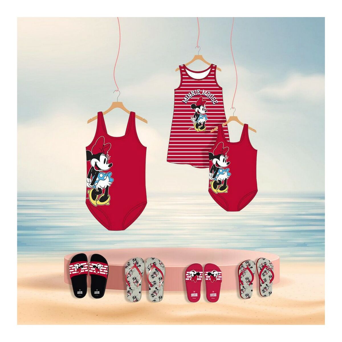 Badtofflor Minnie Mouse Grå