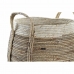 Basket set DKD Home Decor Tropical Natural Fibre Rushes (40 x 40 x 29 cm)