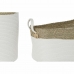 Set košara DKD Home Decor Bijela Pamuk Prirodno vlakno (41 x 41 x 52,5 cm) (7 Dijelovi)