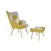 Fotelis DKD Home Decor Geltona Rusvai gelsva Šviesiai pilka 70 x 73 x 100 cm