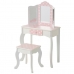 Obloženi stol za češljanje s klupom Teamson Roza Bijela Grašak 63 x 100 x 29 cm