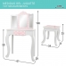Kosmetický stolek se sedátkem Teamson Růžový Bílý Znaménka 63 x 100 x 29 cm