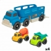 Camion Autotransporter și Mașini Motor Town Sunet Lumină 30,5 x 11 x 11 cm (4 Unități)
