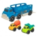 Camion Autotransporter și Mașini Motor Town Sunet Lumină 30,5 x 11 x 11 cm (4 Unități)