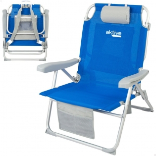 tab perspektiv Sikker Sammenfoldelig stol med nakkestøtte Aktive Blå 55 x 86 x 66 cm (2 enheder)  | Køb til engrospris
