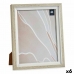 Photo frame 24 x 2 x 29 cm Crystal Beige White Plastic (6 Units)