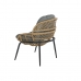 Комплект от Маса и 2 Кресла DKD Home Decor Сив Метал Кристал синтетичен ратан 55 x 55 x 47 cm