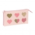 Kolmilokeroinen laukku Glow Lab Hearts Pinkki 22 x 12 x 3 cm