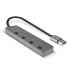 Hub USB LINDY Negru Gri (1 Unități)