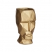 Vase 3D Face Golden Polyresin 12 x 24,5 x 16 cm (4 Units)