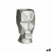 Vase 3D Gesicht Silberfarben Polyesterharz 12 x 24,5 x 16 cm (4 Stück)