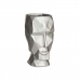 Vase 3D Gesicht Silberfarben Polyesterharz 12 x 24,5 x 16 cm (4 Stück)