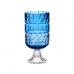 Vase Schnitzerei Blau Kristall 13 x 26,5 x 13 cm (6 Stück)