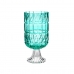 Vaso Lapidado Turquesa Cristal 13 x 26,5 x 13 cm (6 Unidades)