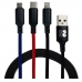 Cable Micro USB Subblim Premium 3in1 Black 1 m