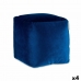 Puff Terciopelo Azul 30 x 30 x 30 cm (4 Unidades)