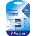 SD Memóriakártya Verbatim PREMIUM SDXC C10/U1 64 GB 2 g