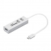 USB rozbočovač Nilox NX090301141 Bílý Stříbřitý