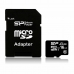 Mikro SD atminties kortelė su adapteriu Silicon Power SP016GBSTHBU1V10SP 16 GB