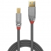 USB A - USB B Kábel LINDY 36664 5 m Fekete Szürke Antracit