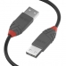 Kabel Micro USB LINDY 36693 2 m Schwarz Grau Bunt