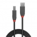 USB A to USB B Cable LINDY 36676 Black 7,5 m