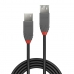 USB-Kabel LINDY 36701 Schwarz 50 cm (1 Stück)