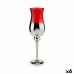 Candleholder Crystal Red Silver 14 x 45 x 14 cm (6 Units)