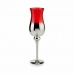 Candleholder Crystal Red Silver 14 x 45 x 14 cm (6 Units)