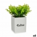 Planta Decorativa Folhas Pequena Plástico Cimento 13 x 18 x 13 cm (6 Unidades)