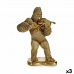 Figura Decorativa Gorila Violino Dourado 16 x 40 x 30 cm (3 Unidades)