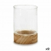 Candleholder Brown Transparent Wood Crystal 11,5 x 16 x 11,5 cm (12 Units)