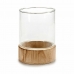 Ljusstakar Brun Transparent Trä Glas 14,5 x 19,3 x 14,5 cm (8 antal)