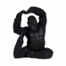 Dekoratív Figura Yoga Gorilla Fekete 15,2 x 31,5 x 26,5 cm (3 egység)