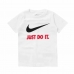 Tricou cu Mânecă Scurtă pentru Copii Nike Swoosh Just Do It Alb