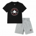 Children's Sports Outfit Converse Core Tee Ft Short Black Grey Babies