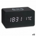 Reloj Despertador con Cargador Inalámbrico Negro PVC Madera MDF 15 x 7,5 x 7 cm (12 Unidades)