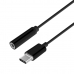 USB C–Jack 3.5 mm Adapter Aisens A109-0385 Fekete