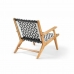 Garden chair Acacia 81 x 67 x 71 cm Black Wood White Resin