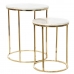 súprava 2 stolov DKD Home Decor Biela Zlatá Aluminium Mramorové 46 x 46 x 58 cm