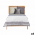 Obojstranná deka na posteľ 180 x 260 cm Šesťuholníkový Modrá Biela Sivá (6 kusov)