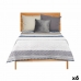 Obojstranná deka na posteľ 240 x 260 cm Šesťuholníkový Modrá Biela Sivá (6 kusov)