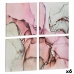 Set de 4 tablouri Pânză Roz Marmură 35 x 7 x 35 cm (6 Unități)