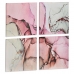 súprava 4 obrazov Plátno Ružová Mramorové 35 x 7 x 35 cm (6 kusov)