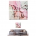 Set de 4 tablouri Pânză Roz Marmură 35 x 7 x 35 cm (6 Unități)